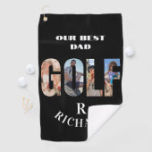 Beste Papa 4 Foto's Monogram Naam Golfhanddoek (Insitu)