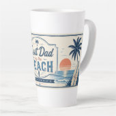 Beste papa aan het strand Vaderdag Latte mok (Rechterhoek)