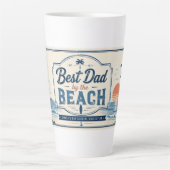 Beste papa aan het strand Vaderdag Latte mok (Voorkant)