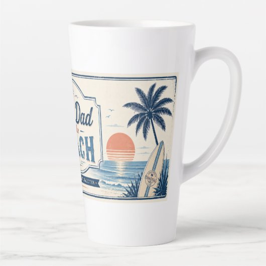 Beste papa aan het strand Vaderdag Latte mok (Rechts)