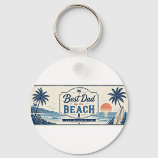 Beste papa aan het strand Vaderdag Sleutelhanger