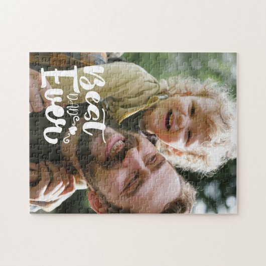 Beste papa Aangepaste foto Vaderdag Cadeaupuzzel Legpuzzel (Horizontaal)