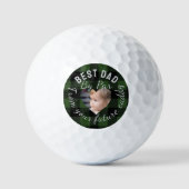 Beste papa aangepaste kinderfoto groene buffelplai golfballen (Voorkant)