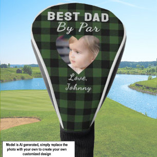 Beste papa aangepaste kinderfoto groene buffelplai golfheadcover
