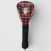 Beste papa aangepaste kinderfoto rode Buffalo geru Golfheadcover (Voorkant)