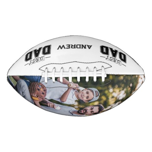 Beste Papa Aangepaste Naam Moderne Foto American Football (Voorkant)
