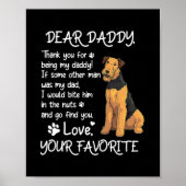 Beste papa Airedale Terrier Dog Dad Vaderdag Poster (Voorkant)