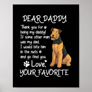 Beste papa Airedale Terrier Dog Dad Vaderdag Poster