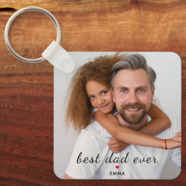 Beste Papa Aller Tijd Cute Rode Hart Twee Foto Afb Sleutelhanger