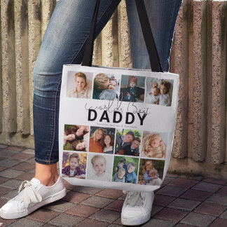 Beste Papa Aller Tijden 12 Foto Collage Gepersonal Tote Bag