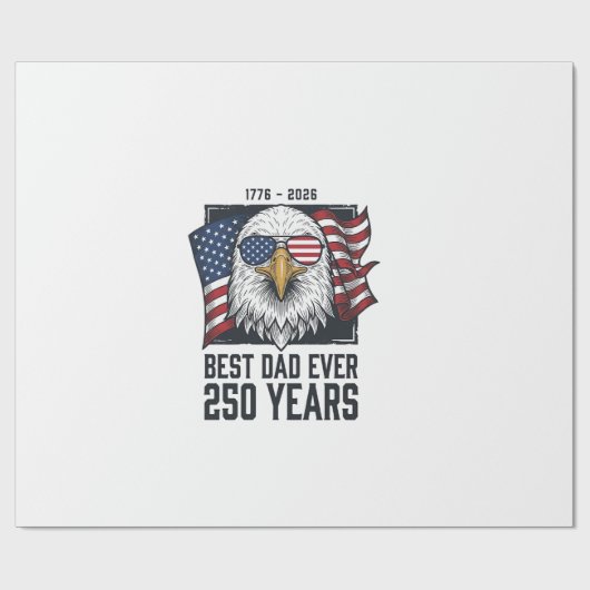 Beste Papa Aller Tijden 250 Jaar Patriottische Ade Cadeaupapier (Vlak)