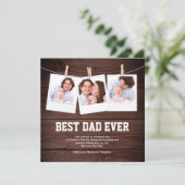 Beste Papa Aller Tijden 3 Foto Collage Vaderdag Ka (Staand voorkant)