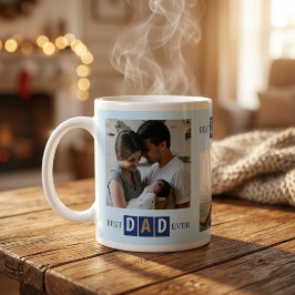 Beste Papa Aller Tijden 3 Foto Cool Typografie Grote Koffiekop