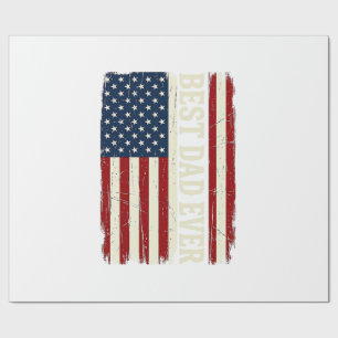 Beste Papa Aller Tijden Amerikaanse Vlag Vintage V Cadeaupapier