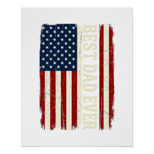 Beste Papa Aller Tijden Amerikaanse Vlag Vintage V Perfect Poster