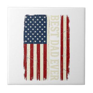Beste Papa Aller Tijden Amerikaanse Vlag Vintage V Tegeltje