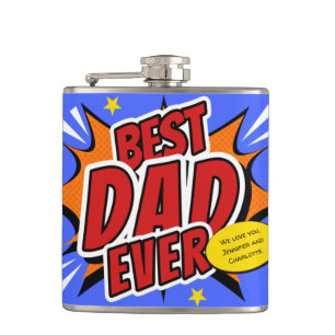 Beste Papa Aller Tijden Comic Superheld Vaderdag Heupfles