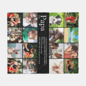 Beste Papa Aller Tijden Definitie Foto Collage Zwa Fleece Deken (Voorkant (Horizontaal))