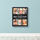 Beste Papa Aller Tijden Foto Collage Vaderdag Canvas Afdruk (Insitu (Houten vloer))