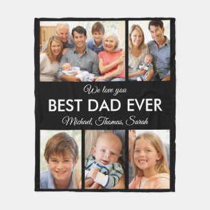 Beste Papa Aller Tijden Foto Collage Vaderdag Fleece Deken