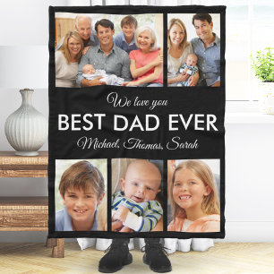 Beste Papa Aller Tijden Foto Collage Vaderdag Fleece Deken