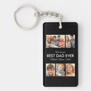 Beste Papa Aller Tijden Foto Collage Vaderdag Sleutelhanger