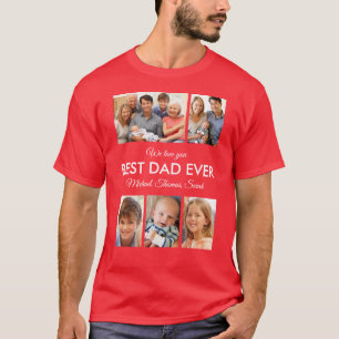 Beste Papa Aller Tijden Foto Collage Vaderdag T-shirt