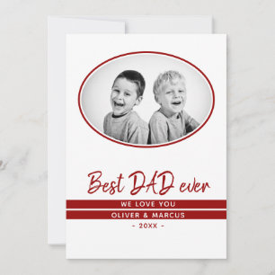 Beste Papa Aller Tijden Modern Rood Schrift Vaderd Kaart