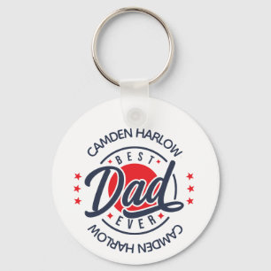 Beste Papa Aller Tijden Naam Rood Wit Blauw Sleutelhanger