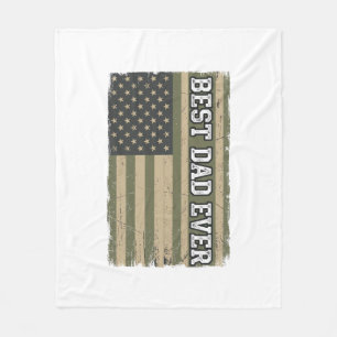 Beste Papa Aller Tijden Patriottische Vlag Vintage Fleece Deken