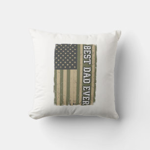 Beste Papa Aller Tijden Patriottische Vlag Vintage Kussen