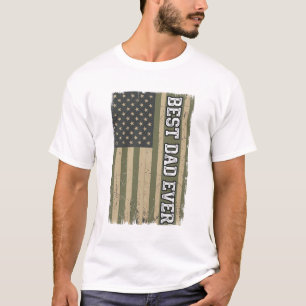 Beste Papa Aller Tijden Patriottische Vlag Vintage T-shirt