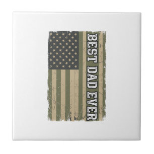 Beste Papa Aller Tijden Patriottische Vlag Vintage Tegeltje