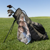 Beste Papa Aller Tijden Script Foto  Golfhanddoek (Groen)