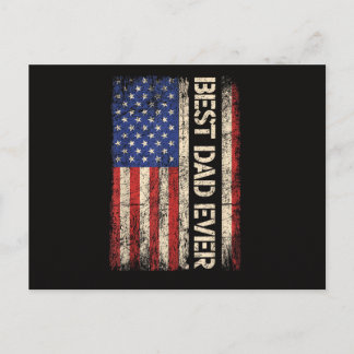 Beste Papa Aller Tijden US Amerikaanse Vlag Cadeau Feestdagenkaart