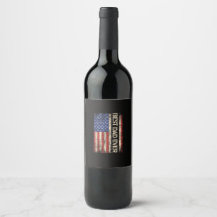 Beste Papa Aller Tijden US Amerikaanse Vlag Cadeau Wijn Etiket