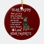 Beste papa Australian Cattle Dog Dad Vaderdag Keramisch Ornament (Voorkant)