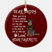 Beste papa Australian Cattle Dog Dad Vaderdag Keramisch Ornament (Achterkant)