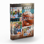 Beste Papa Basketbal 3 Foto's Vaderdag Blok (Links)