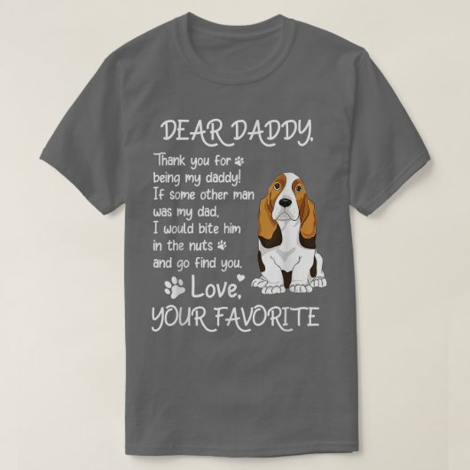Beste papa Basset Hound Dog Vaderdag T-shirt (Design voorkant)