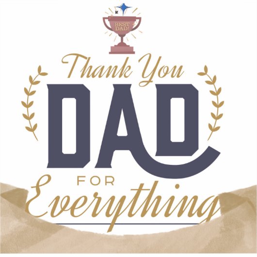 Beste Papa – Bedankontwerp Sticker (Voorkant)