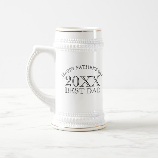 Beste papa Bericht Jaar Vaderdag Beer Stein Bierpul (Links)
