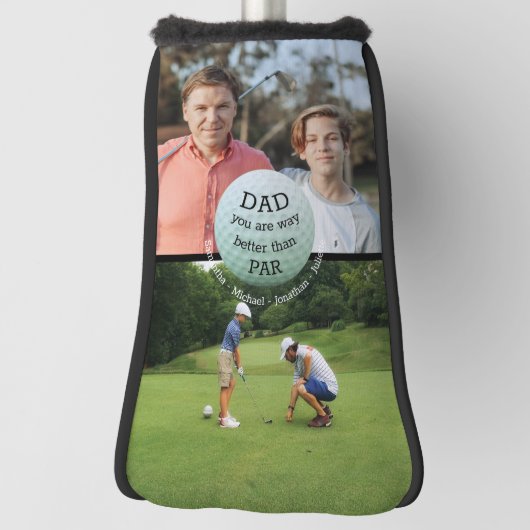 Beste Papa beter dan Par Foto Collage Putter Golfheadcover (Draai 90)