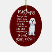 Beste papa Bichon Frise Dog Vaderdag Keramisch Ornament (Rechts)
