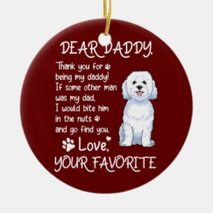 Beste papa Bichon Frise Dog Vaderdag Keramisch Ornament