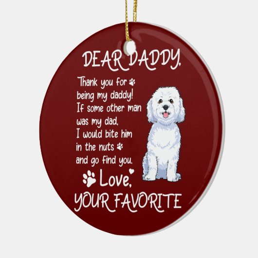Beste papa Bichon Frise Dog Vaderdag Keramisch Ornament (Links)