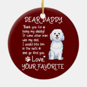 Beste papa Bichon Frise Dog Vaderdag Keramisch Ornament (Achterkant)
