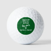 Beste papa bij Par Custom Groen Wit Golfballen (Voorkant)