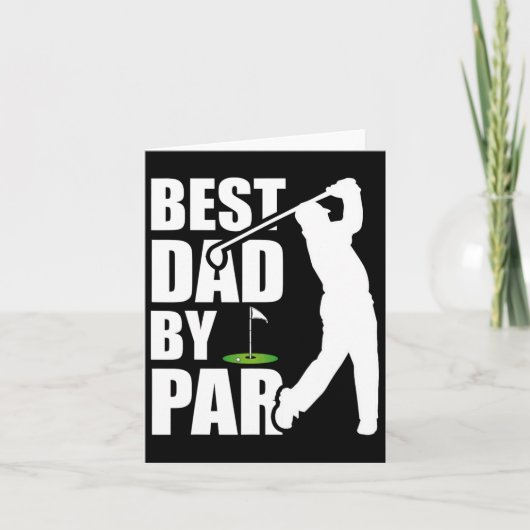 Beste Papa Bij Par Funny Golf Vaderdag Daddy Kaart (Voorkant)