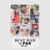 Beste papa bij Par Gepersonaliseerde foto Golfhanddoek (Voorkant)
